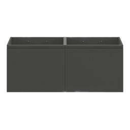 GoodHome Levanna Wide Matt Grey Wall-Mounted Bathroom Cabinet (H) 480mm (W) 1200mm - thumbnail 3