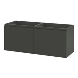 GoodHome Levanna Wide Matt Grey Wall-Mounted Bathroom Cabinet (H) 480mm (W) 1200mm - thumbnail 1