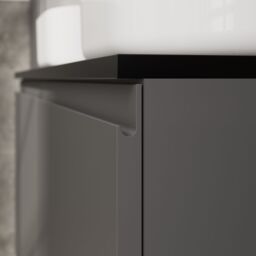 GoodHome Levanna Wide Matt Grey Wall-Mounted Bathroom Cabinet (H) 480mm (W) 1200mm - thumbnail 4