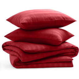 Bedlooms Burgundy Stripe Duvet Cover Complete Bedding Set, Breathable & Anti-Allergic Microfiber, King 230X220Cm - thumbnail 2