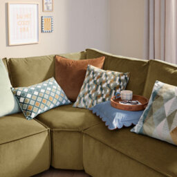 furn. Furn Metro Harlequin Velvet Cushion Cover - thumbnail 5