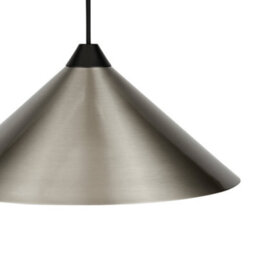 First Choice Lighting Fontana - Brushed Chrome With Black 40Cm Diameter Ceiling Pendant - thumbnail 8