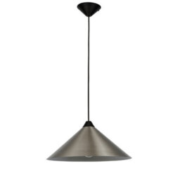 First Choice Lighting Fontana - Brushed Chrome With Black 40Cm Diameter Ceiling Pendant - thumbnail 7