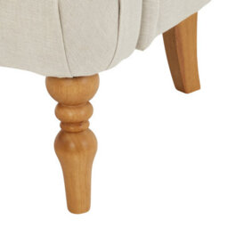 The Furniture Market Chatsworth Natural Fabric Button Upholstered Armchair Deep Buttoned Backrest Oatmeal Colour Fabric Comfortable & Supportive Seat - thumbnail 6