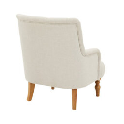 The Furniture Market Chatsworth Natural Fabric Button Upholstered Armchair Deep Buttoned Backrest Oatmeal Colour Fabric Comfortable & Supportive Seat - thumbnail 4