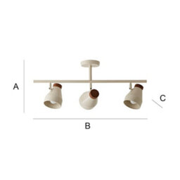 Valuelights Parker Cream And Walnut 3 Way Ceiling Light - thumbnail 8