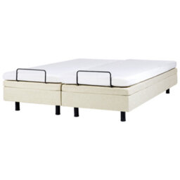 Beliani Adjustable Bed Without Headboard Fabric Castellan 180 X 200 Cm (Eu Super King) Beige - thumbnail 7