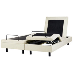 Beliani Adjustable Bed Without Headboard Fabric Castellan 180 X 200 Cm (Eu Super King) Beige - thumbnail 6