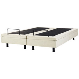 Beliani Adjustable Bed Without Headboard Fabric Castellan 180 X 200 Cm (Eu Super King) Beige - thumbnail 4