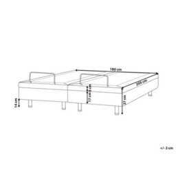 Beliani Adjustable Bed Without Headboard Fabric Castellan 180 X 200 Cm (Eu Super King) Beige - thumbnail 3