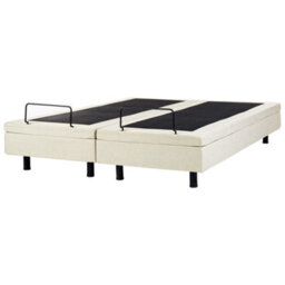 Beliani Adjustable Bed Without Headboard Fabric Castellan 180 X 200 Cm (Eu Super King) Beige - thumbnail 5