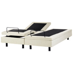 Beliani Adjustable Bed Without Headboard Fabric Castellan 180 X 200 Cm (Eu Super King) Beige - thumbnail 1