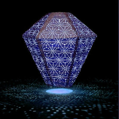 Dawsons Living, Solar Powered Led Large Garden Lantern Outdoor Light - Select Colours & Shapes - Diamond Blue - image 1