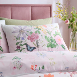 Rhs Enchanted Butterfly Garden Duvet Cover Set Bedding Set With Pillowcase Pink Single - thumbnail 3