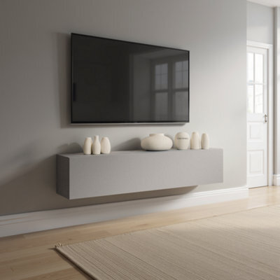 FurniComp LTD Furnicomp Combo 138Cm Floating Wall Hung Tv Unit - Slate Grey Com-62-04 - image 1