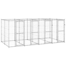 Berkfield Outdoor Dog Kennel Galvanised Steel 9.68 M2 - thumbnail 1