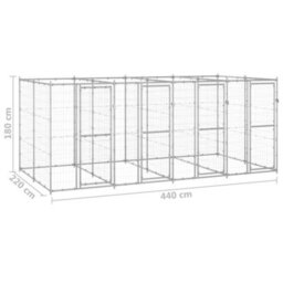Berkfield Outdoor Dog Kennel Galvanised Steel 9.68 M2 - thumbnail 6