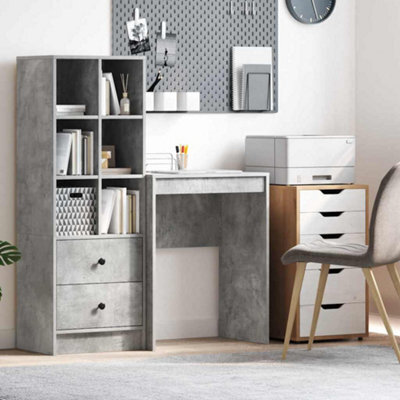 Berkfield Writing Desk Concrete Grey Particle Board 60 X 40 X 76 Cm - image 1