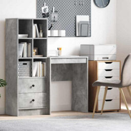 Berkfield Writing Desk Concrete Grey Particle Board 60 X 40 X 76 Cm