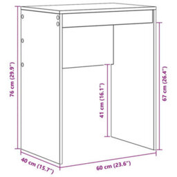Berkfield Writing Desk Concrete Grey Particle Board 60 X 40 X 76 Cm - thumbnail 8
