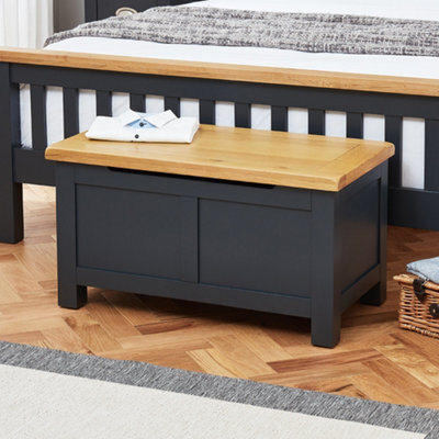 The Furniture Market Cotswold Charcoal Grey Painted Blanket Storage Box - image 1