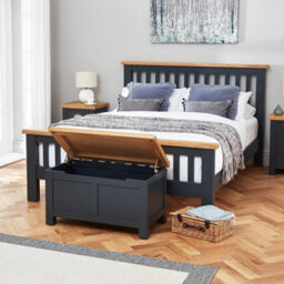 The Furniture Market Cotswold Charcoal Grey Painted Blanket Storage Box - thumbnail 3