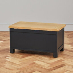 The Furniture Market Cotswold Charcoal Grey Painted Blanket Storage Box - thumbnail 5