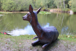 Inspirational Gifting Doe Laying Garden Sculpture Cast Aluminium Ornament - thumbnail 4