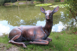 Inspirational Gifting Doe Laying Garden Sculpture Cast Aluminium Ornament - thumbnail 1