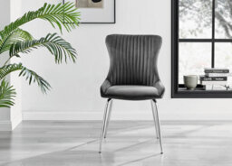 Furniturebox Uk Kylo White Marble Effect Dining Table & 4 Dark Grey Nora Silver Leg Chairs - thumbnail 8