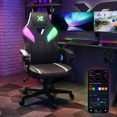 X Rocker Tempest Rgb Ergonomic Pc Gaming Chair With Led Lights - Black - image 1