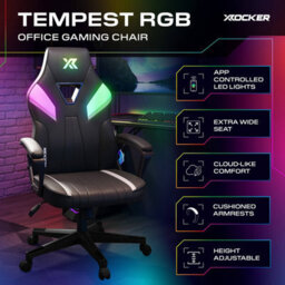 X Rocker Tempest Rgb Ergonomic Pc Gaming Chair With Led Lights - Black - thumbnail 2