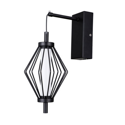 Luminosa Lighting Luminosa Sevil Wall Lamp Matt Black, Chrome 3000K Warm White - image 1