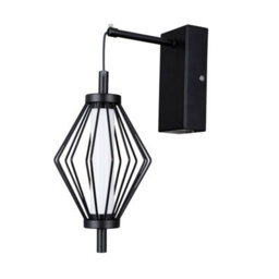 Luminosa Lighting Luminosa Sevil Wall Lamp Matt Black, Chrome 3000K Warm White - thumbnail 2
