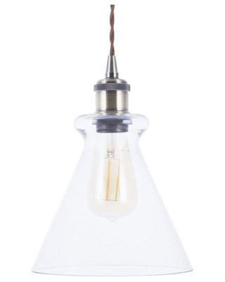Wyld And Coco Haven Home Brass Glass Pendant, Industrial E27 Ceiling Light - image 1