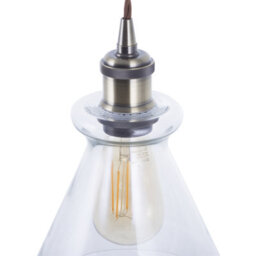 Wyld And Coco Haven Home Brass Glass Pendant, Industrial E27 Ceiling Light - thumbnail 5
