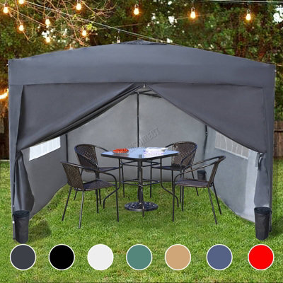 Birchtree Waterproof 3M X 3M Heavy Duty Pop Up Gazebo Marquee Garden Awning Party Tent Canopy 600D Polyester Steel Frame Grey - image 1