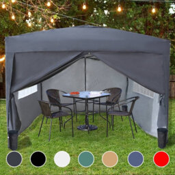 Birchtree Waterproof 3M X 3M Heavy Duty Pop Up Gazebo Marquee Garden Awning Party Tent Canopy 600D Polyester Steel Frame Grey - thumbnail 1