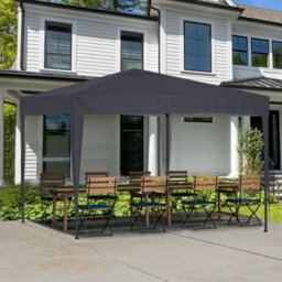 Birchtree Waterproof 3M X 3M Heavy Duty Pop Up Gazebo Marquee Garden Awning Party Tent Canopy 600D Polyester Steel Frame Grey - thumbnail 2