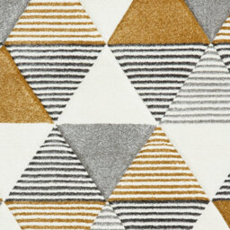 Grey Yellow Modern Geometric Easy To Clean Rug For Dining Room-120Cm X 170Cm - thumbnail 3