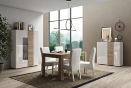 FurniComp LTD Furnicomp Seville 3 Door White Gloss And Cadiz Oak Sideboard - thumbnail 4