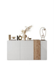 FurniComp LTD Furnicomp Seville 3 Door White Gloss And Cadiz Oak Sideboard - thumbnail 2