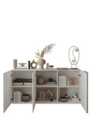 FurniComp LTD Furnicomp Seville 3 Door White Gloss And Cadiz Oak Sideboard - thumbnail 3