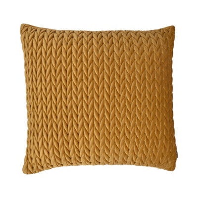 Laurence Llewelyn-Bowen Amory Luxe Gold Velvet Filled Cushion - image 1