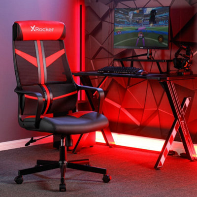 X Rocker Helix Ergonomic Pc Office Mesh Gaming Chair - Black / Red - image 1