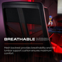 X Rocker Helix Ergonomic Pc Office Mesh Gaming Chair - Black / Red - thumbnail 4
