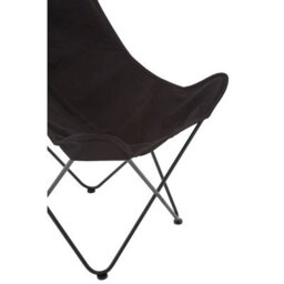 Orsina Durable Black Butterfly Chair, Sling Seat Occasional Chair For Outdoor Garden, Compact Accent Lounge Chair - thumbnail 5