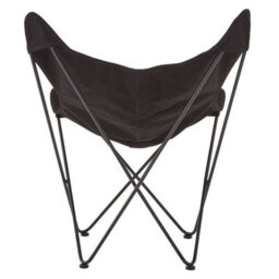Orsina Durable Black Butterfly Chair, Sling Seat Occasional Chair For Outdoor Garden, Compact Accent Lounge Chair - thumbnail 4