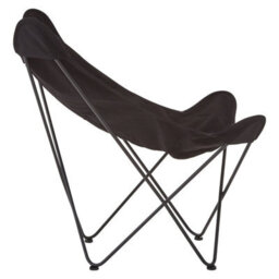 Orsina Durable Black Butterfly Chair, Sling Seat Occasional Chair For Outdoor Garden, Compact Accent Lounge Chair - thumbnail 3