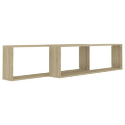 Berkfield Wall Cube Shelf 2 Pcs Sonoma Oak 100X15X30 Cm Engineered Wood - thumbnail 4